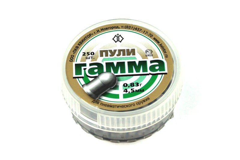 Пули Квинтор №4 Гамма к. 4,5 мм  0,83 гр (250 шт)