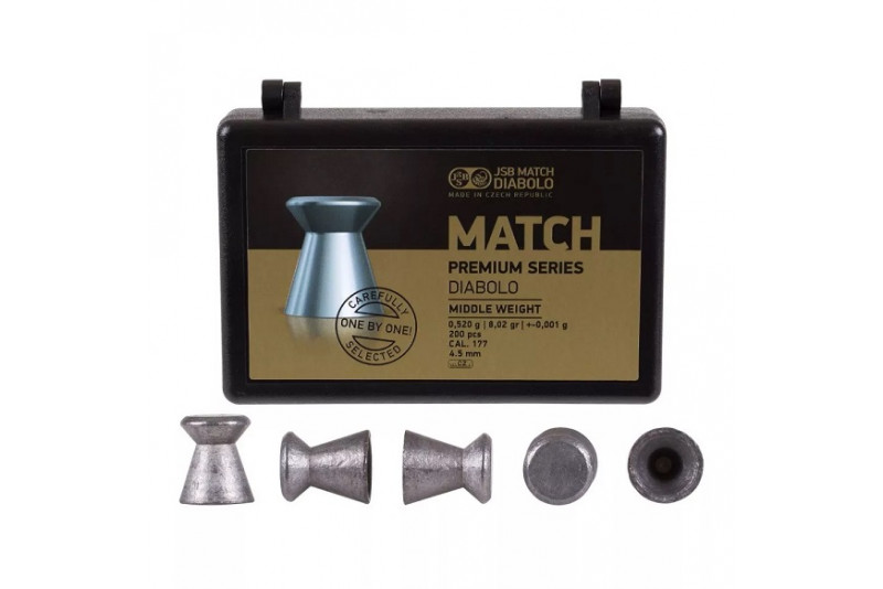 Пули JSB Match Premium Middle 4,5 мм 0,52гр (200 шт)