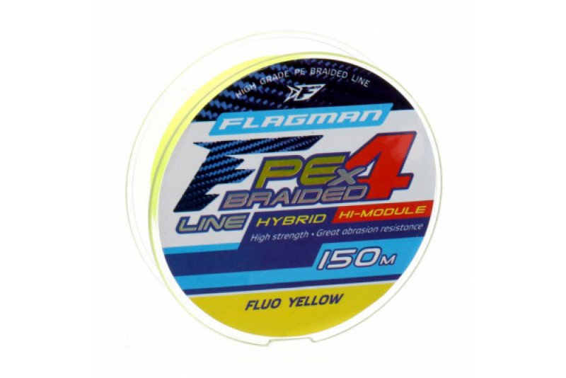 Леска плетеная FLAGMAN PE Hybrid F4 150м Fluo Yellow