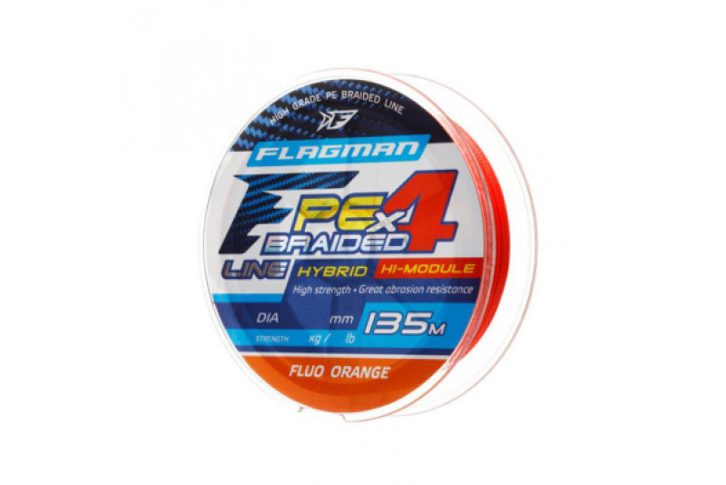 Леска плетеная FLAGMAN PE Hybrid F4 135м Fluo