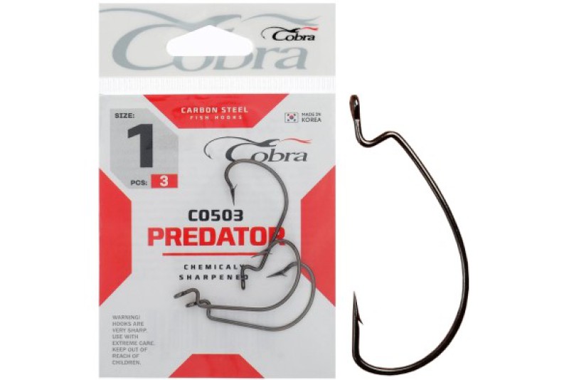 Крючки офсетные Cobra L-WORM CO503